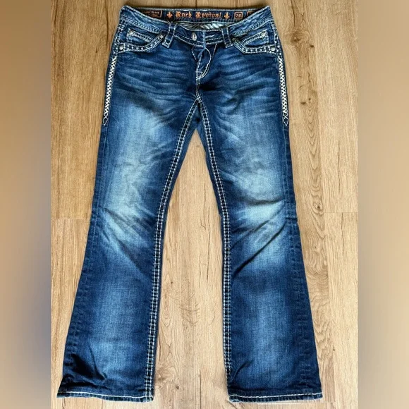 Rock Revival Dark Blue Boot Cut Jeans - Picture 2 of 3